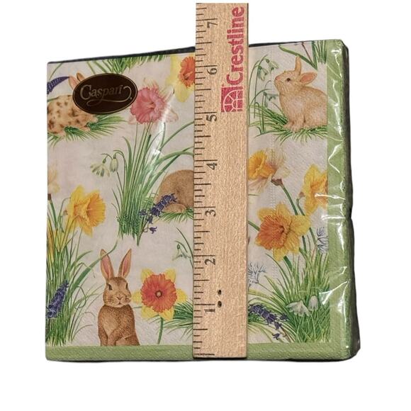 Caspari Easter Bunnies Daffodils Paper Napkins Dinner Gathering Party Sealed - Picture 5 of 6